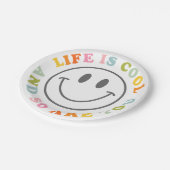 人生は幸せにほほカッコいい笑む顔絵文字 ペーパープレート (アングル)
