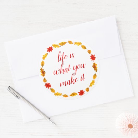 人生は引用文だやる気を起こさせる ラウンドシール (封筒)