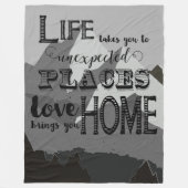 人生は引用文を奪感動的う フリースブランケット (正面)