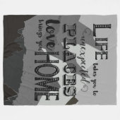 人生は引用文を奪感動的う フリースブランケット (正面(横))