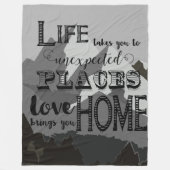 人生は引用文を奪感動的う フリースブランケット (正面)