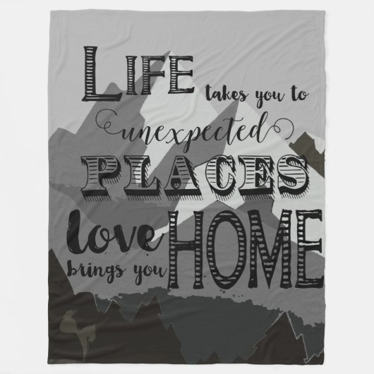 人生は引用文を奪感動的う フリースブランケット (正面)