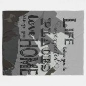 人生は引用文を奪感動的う フリースブランケット (正面(横))