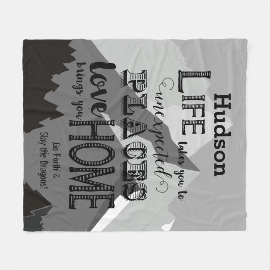 人生は引用文を奪感動的う フリースブランケット (正面(横))