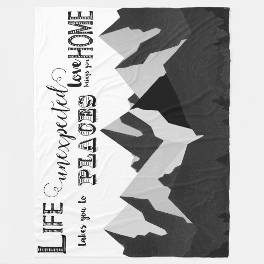 人生は引用文を奪感動的う フリースブランケット (正面)