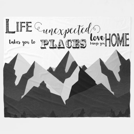 人生は引用文を奪感動的う フリースブランケット (正面(横))