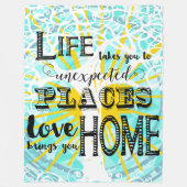 人生は引用文を奪感動的う フリースブランケット (正面)