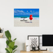 人生は引退から始まり、ビーチで飲霜の降りたむ ポスター (ホームオフィス)