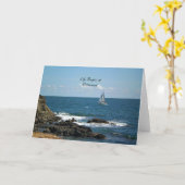 人生は引退から始まり、海・ブルーを帆走 カード (黄色い花)