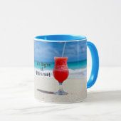 人生は引退から始まり、霜の降りたビーチで飲む マグカップ (正面右)