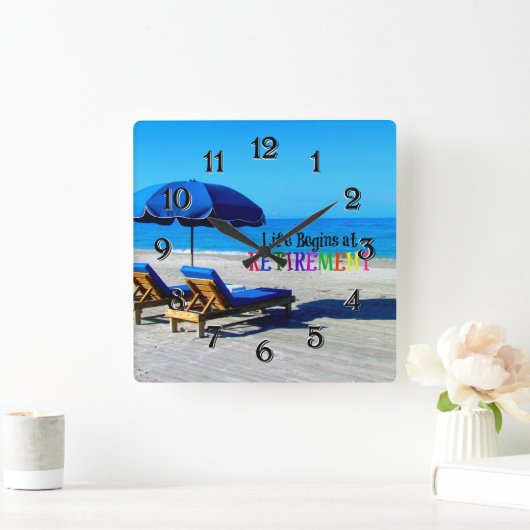 人生は引退から始まる スクエア壁時計 (ホーム)