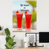 人生は引退から始まる – トロピカル霜の降りたドリンク ポスター (ホームオフィス)