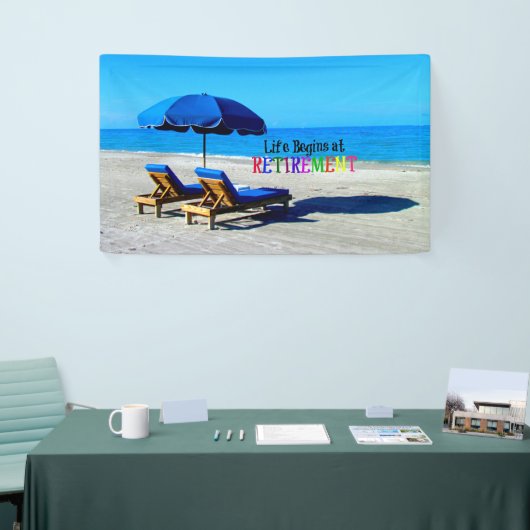 人生は引退から始まる、人気があるデザイン、 横断幕 (トレードショー)