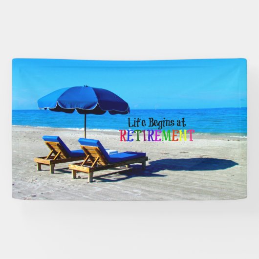 人生は引退から始まる、人気があるデザイン、 横断幕 (横)