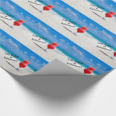 人生は引退から始まる – 霜の降りたビーチで飲む ラッピングペーパー (角)