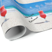 人生は引退から始まる – 霜の降りたビーチで飲む ラッピングペーパー (ロールコーナー)