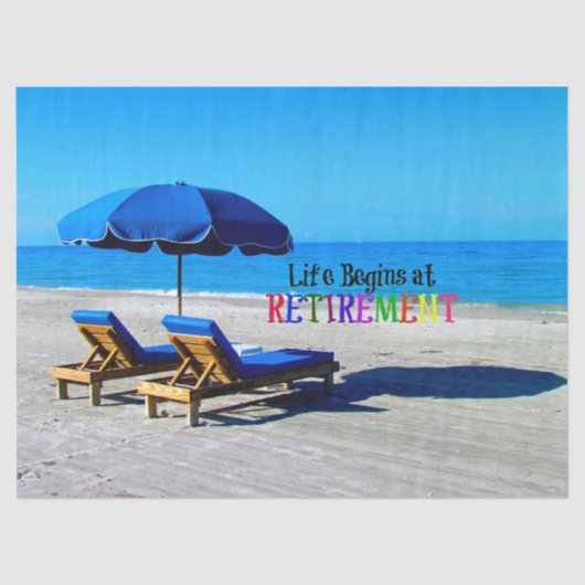 人生は引退で始まる、人気があるデザイン 薄葉紙 (正面)