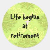 人生は引退シールで始まる ラウンドシール (正面)