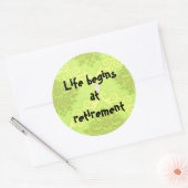 人生は引退シールで始まる ラウンドシール (封筒)