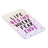 人生は恐怖が終わる場所から始感動的まる マグネット (右側)