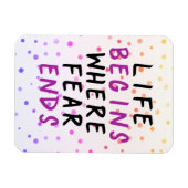 人生は恐怖が終わる場所から始感動的まる マグネット (横)