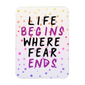 人生は恐怖が終わる場所から始感動的まる マグネット (縦)