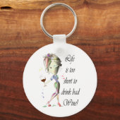 人生は悪いワイン、ギフトには短ユーモアのあるすぎる キーホルダー (正面)