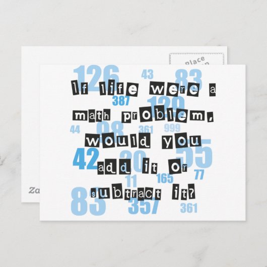 人生は数学のようなものだ ポストカード (正面/裏面)