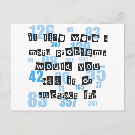 人生は数学のようなものだ ポストカード (正面)
