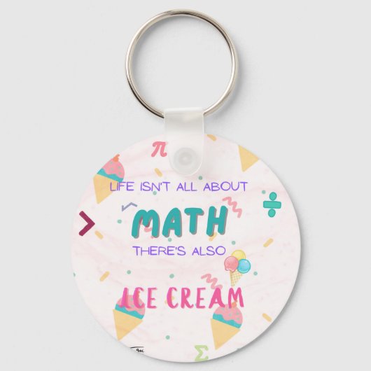人生は数学の全てではなく、アイスクリームもある キーホルダー (裏面)