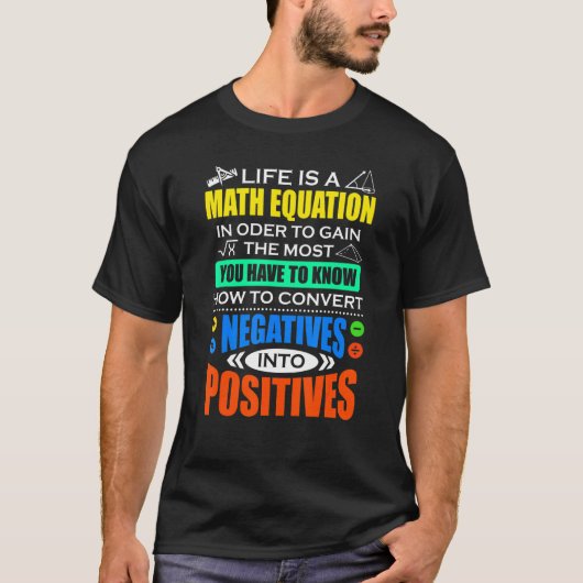 人生は数学の方程式Math Mathematic Tシャツ (正面)
