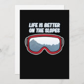 人生は斜面の方が楽しい スキー スキー スキーヤー サンキューカード (正面/裏面)