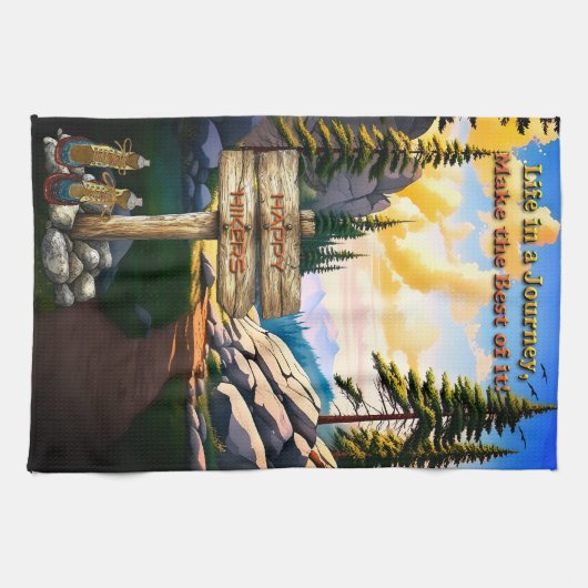 人生は旅だ最高の キッチンタオル (横)