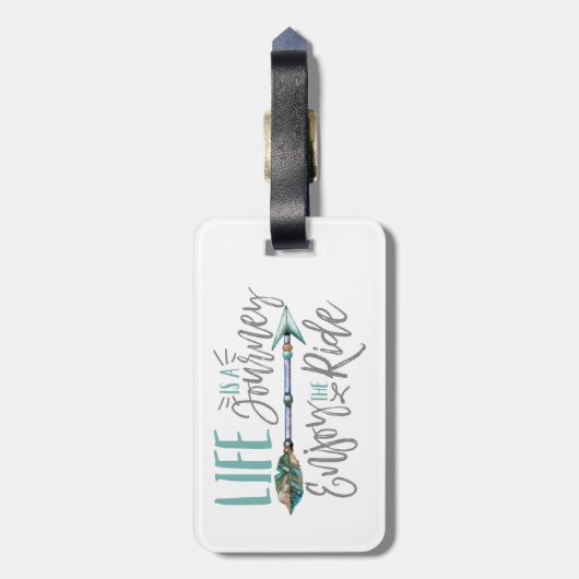 人生は旅だ楽しむのボホワンドルスト ラゲッジタグ (裏面縦)