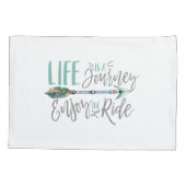 人生は旅だ楽しむのボホワンドルスト 枕カバー (裏面-左)