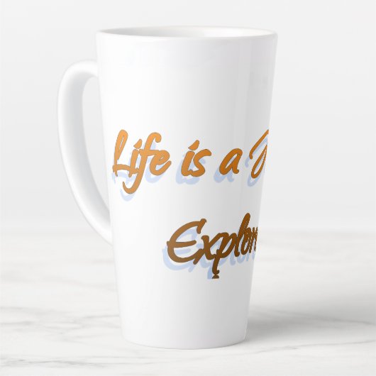 人生は旅だ カフェラテマグ (左アングル)