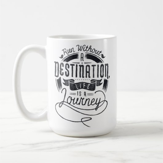 人生は旅だ コーヒーマグカップ (左)