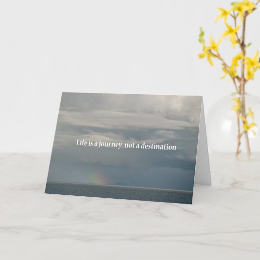 人生は旅であり目的地ではない カード (黄色い花)