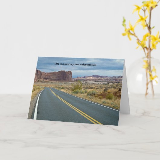 人生は旅であり目的地ではない カード (黄色い花)