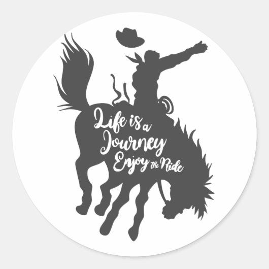 人生は旅であ楽しむる – 背景色を選択 ラウンドシール (正面)