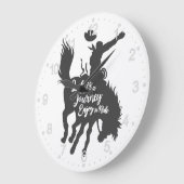 人生は旅であ楽しむる – 背景色を選択 ラージ壁時計 (傾斜)