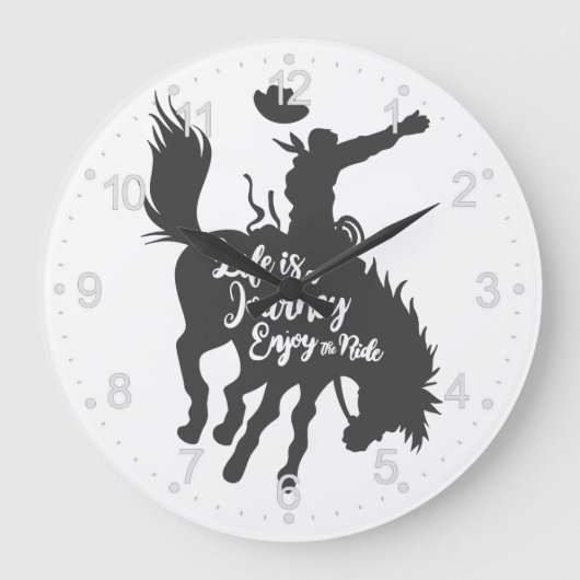 人生は旅であ楽しむる – 背景色を選択 ラージ壁時計 (正面)