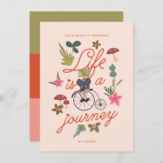 人生は旅のバレンタインホリデーカード シーズンカード (正面/裏面)