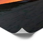 人生は旅のビーチ鮮やかサンセットスカイオレンジ ポスター (角)