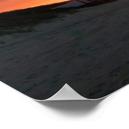 人生は旅のビーチ鮮やかサンセットスカイオレンジ ポスター (角)