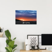 人生は旅のビーチ鮮やかサンセットスカイオレンジ ポスター (ホームオフィス)