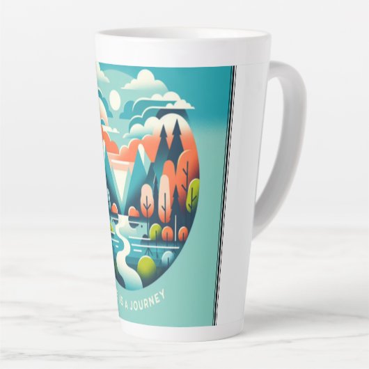 人生は旅のマグ カフェラテマグ (右アングル)