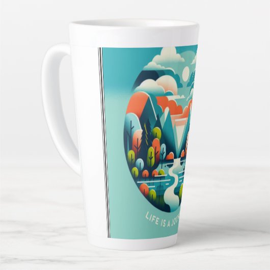 人生は旅のマグ カフェラテマグ (左アングル)