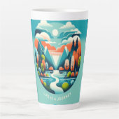 人生は旅のマグ カフェラテマグ (正面)