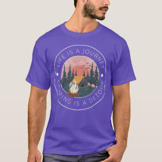 人生は旅キャンプラバーギフト Tシャツ